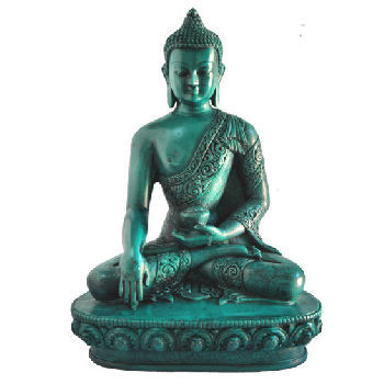 Large Earth Touching Buddha Turquosie looking RB-845T